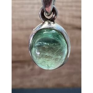 NEW Seafoam green gem tourmaline sterling silver pendant 1.72 grams
